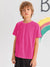 North Peak Crew Neck T Shirt For Boys-Pink-BE1299/BR13544