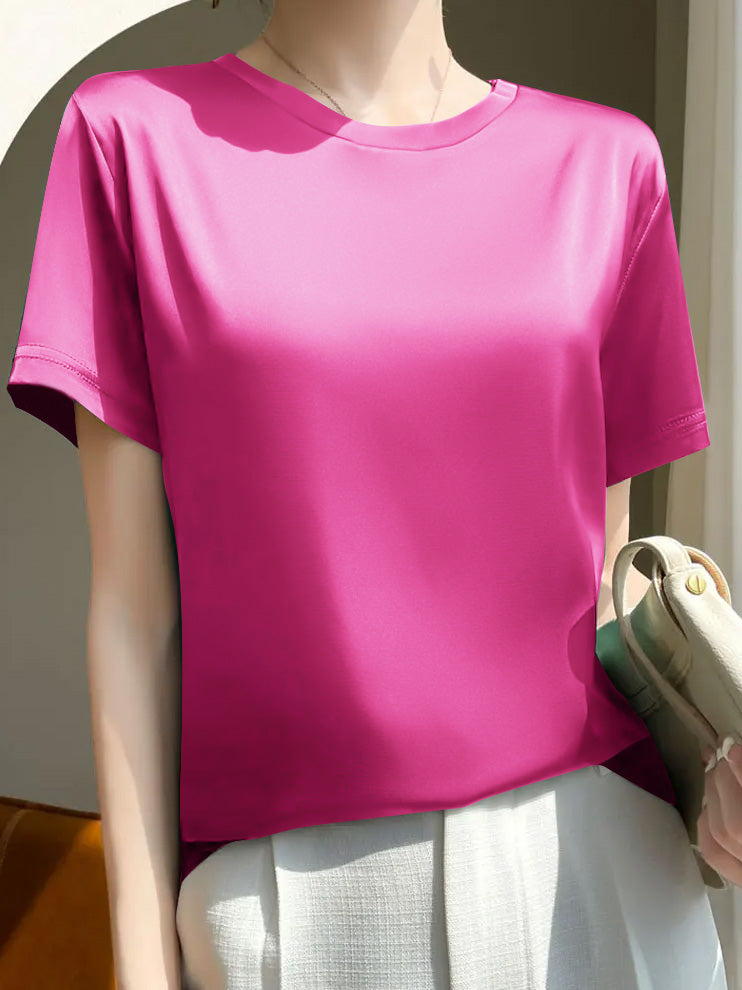 North Peak Crew Neck T Shirt For Women-Pink-BE1293/BR13538
