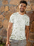 Nxt Single Jersey Crew Neck Tee Shirt For Men-White with Floral Print-BE1063