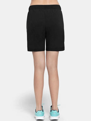 Nyc Polo Terry Fleece Short For Ladies-Black-SP162