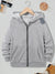 Nyc Polo Fleece Zipper Hoodie For Kids-Grey Melange-BE2775