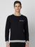 OTFR Fleece Funky Style Sweatshirt For Men-Black with Grey-BE23862