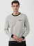 OTFR Fleece Funky Style Sweatshirt For Men-Smoke Grey with Black-BE2337