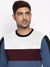 OXBOW Fleece Sweatshirt For Men-Slate Blue with White & Maroon Panels-BE2746