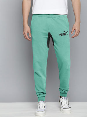 PMA Fleece Jogger Sweatpant For Men-Cyan Green with Black Panel-BE2566