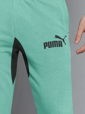 PMA Fleece Jogger Sweatpant For Men-Cyan Green with Black Panel-BE2566