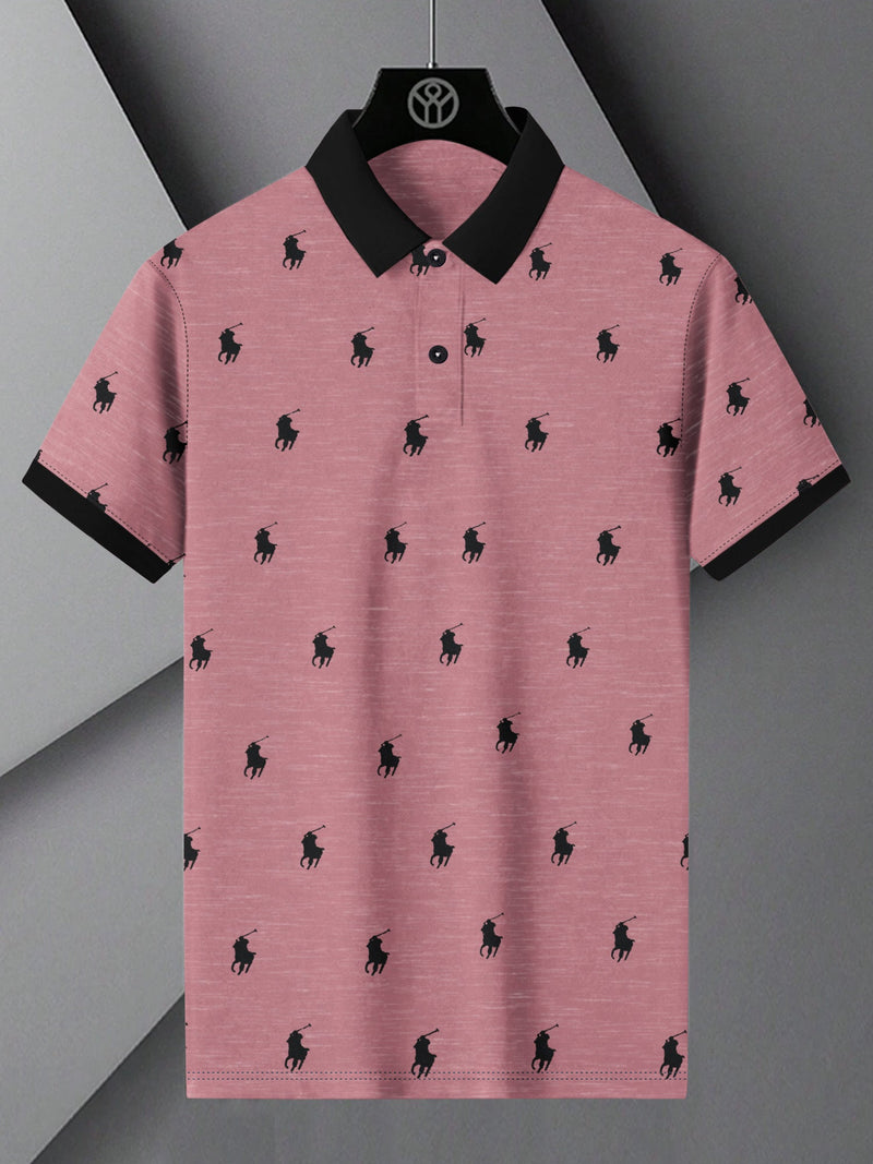 PRL Summer Polo Shirt For Men-Carrot Red Melange-BE770/BR13017