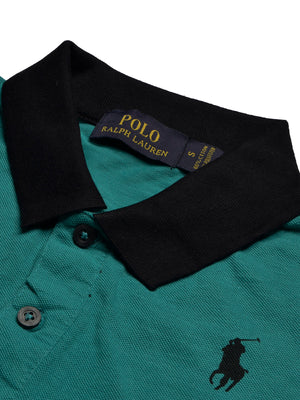 PRL Summer Polo Shirt For Men-Dark Green with Allover Print-BE737/BR12987