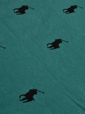 PRL Summer Polo Shirt For Men-Dark Green with Allover Print-BE737/BR12987