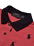 PRL Summer Polo Shirt For Men-Dark Red with Allover Print-BE696/BR12949