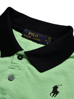 PRL Summer Polo Shirt For Men-Light Green with Allover Print-BE736