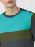 PYPR Fleec Sweatshirt For Men-Charcoal with Cyan & Olive Panels-BE2721