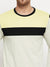 PYPR Fleece Sweatshirt For Men-Smoke White with Yellow & Black Panels-BE2734