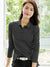 PYPR Summer Solid Long Sleeve Polo Shirt For Women-Slate Grey-BE1643/BR13874