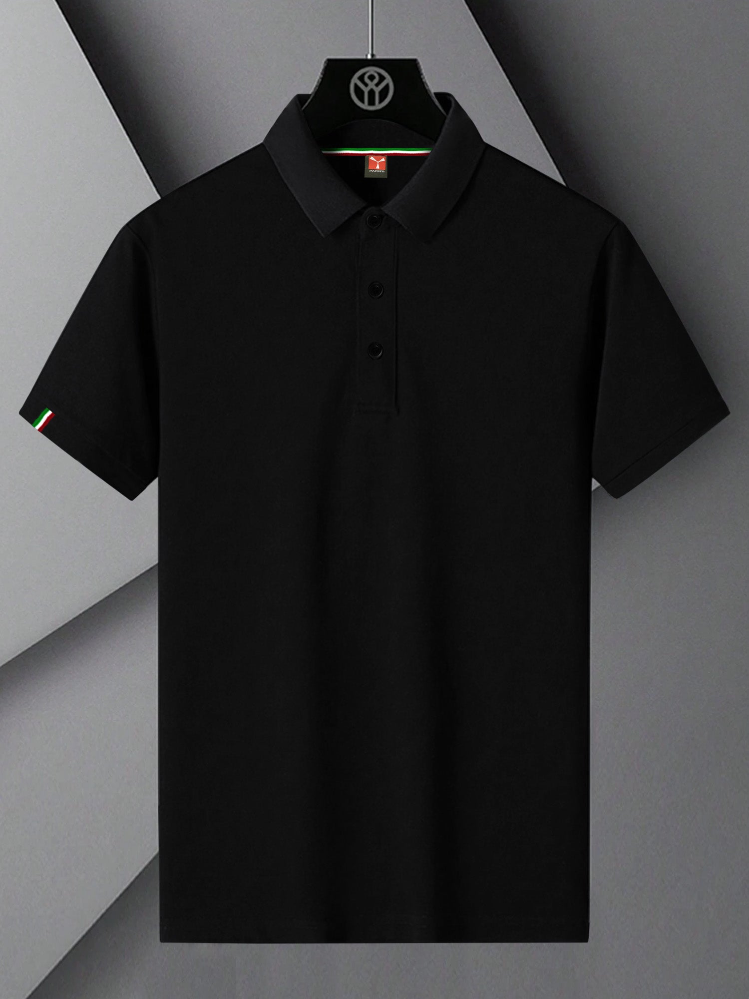 PYPR Summer Solid Polo Shirt For Men-Black-BE2090/BR14206