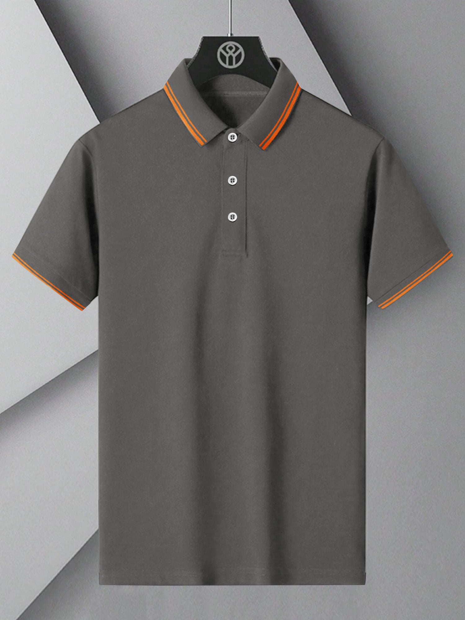 PYPR Summer Solid Polo Shirt For Men-Dark Grey-BE2094