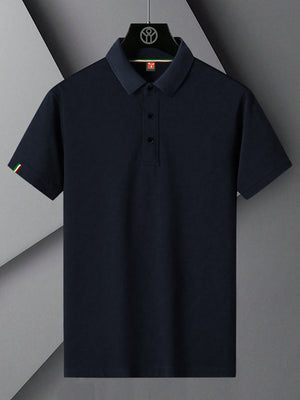 PYPR Summer Solid Polo Shirt For Men-Dark Navy-BE2092/BR14208