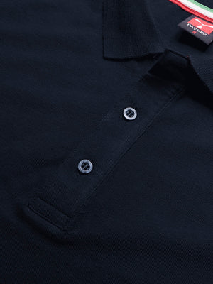 PYPR Summer Solid Polo Shirt For Men-Dark Navy-BE2092/BR14208