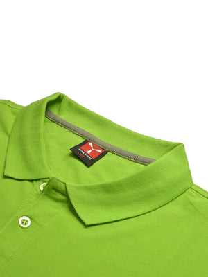 PYPR Summer Solid Polo Shirt For Men-Lime Green-BE1591