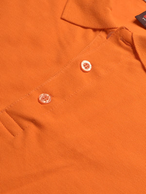 PYPR Summer Solid Polo Shirt For Men-Orange-BE1596/BR13827