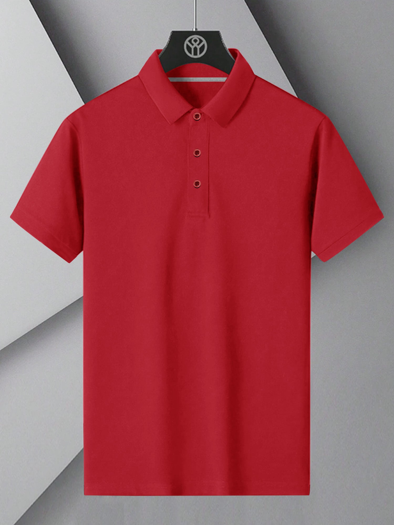 PYPR Summer Solid Polo Shirt For Men-Red-BE2085