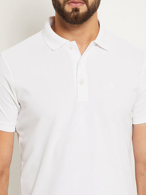 PYPR Summer Solid Polo Shirt For Men-White-BE1589/BR13820