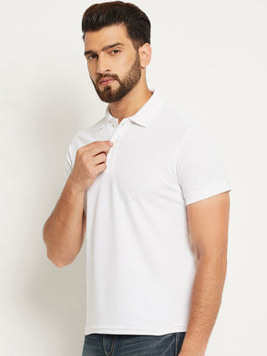 PYPR Summer Solid Polo Shirt For Men-White-BE1589/BR13820