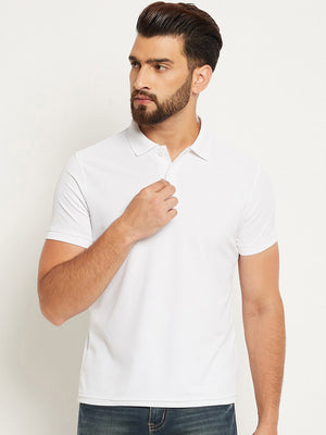 PYPR Summer Solid Polo Shirt For Men-White-BE1589/BR13820