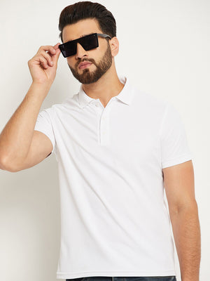 PYPR Summer Solid Polo Shirt For Men-White-BE1589/BR13820