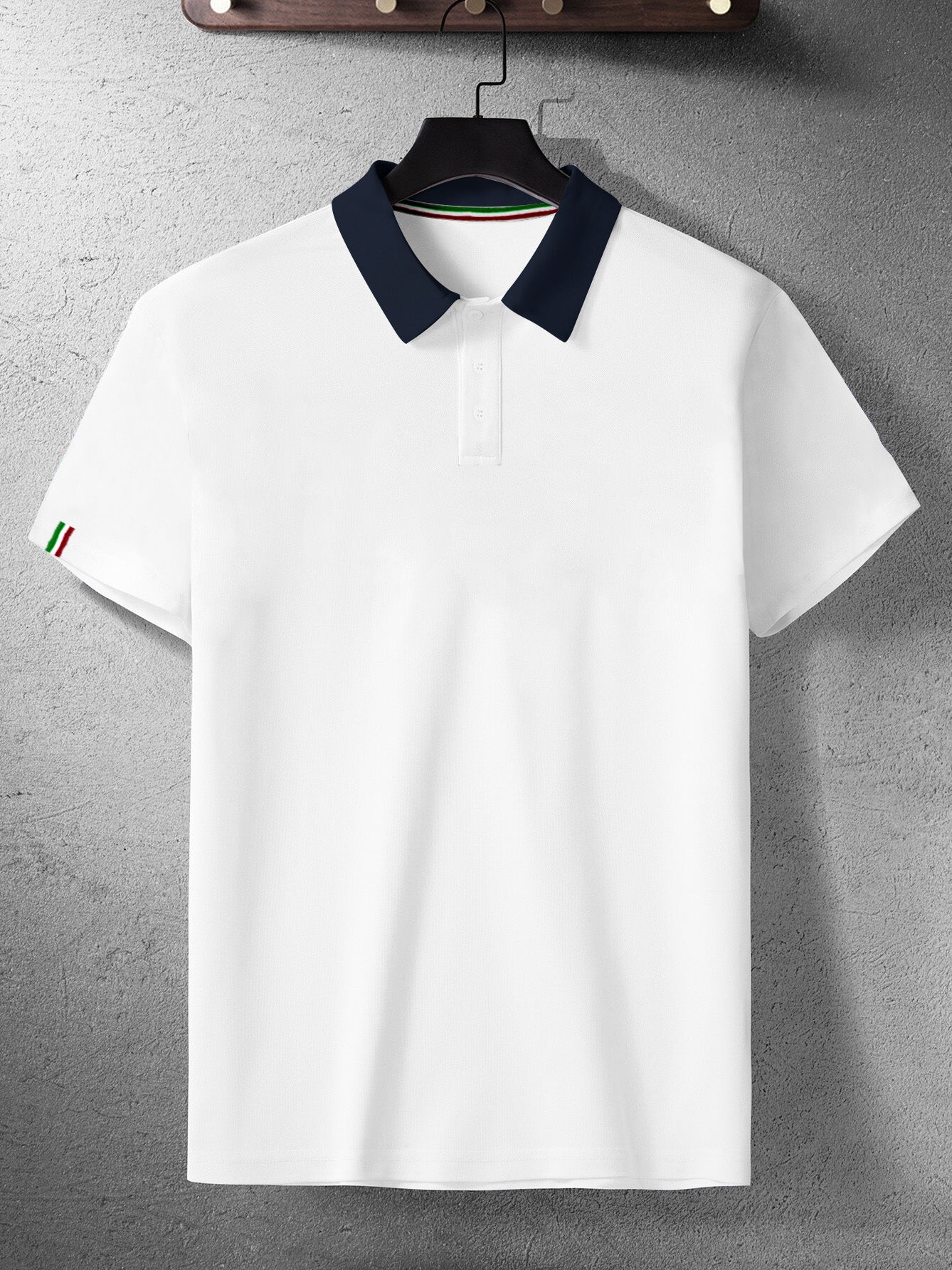 PYPR Summer Solid Polo Shirt For Men-White-BE2095