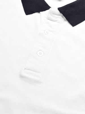 PYPR Summer Solid Polo Shirt For Men-White-BE2095