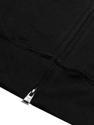 PYPR Terry Fleece Raglan Sleeve Zipper Hoodie For Men-Black-BE2021/BR14143