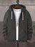 PYPR Terry Fleece Raglan Sleeve Zipper Hoodie For Men-Dark Grey-BE2023/BR14145