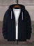 PYPR Terry Fleece Raglan Sleeve Zipper Hoodie For Men-Navy-BE2022/BR14144