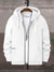 PYPR Terry Fleece Raglan Sleeve Zipper Hoodie For Men-White-BE2024/BR14146