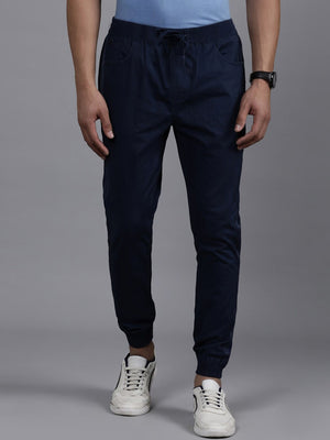 PYPR Terry Slim Fit Jogger Trouser For Men-Navy-BE2039/BR14169