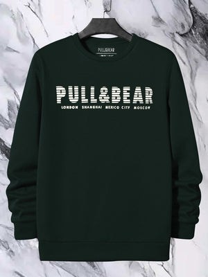 P&B Crew Neck Terry Fleece Sweatshirt For Men-Foerest Green-BE2871