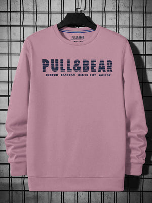 P&B Crew Neck Terry Fleece Sweatshirt For Men-Pink-BE2861