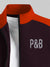 P&B Fleece Zipper Mock Neck Jacket For Men-Burgundy with Orange-BE2817