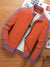 P&B Terry Fleece Zipper Mock Neck Jacket For Men-Orange with Tea Pink-BE2237