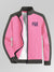 P&B Terry Fleece Zipper Mock Neck Jacket For Men-Pink with Dotted Melange-BE2818