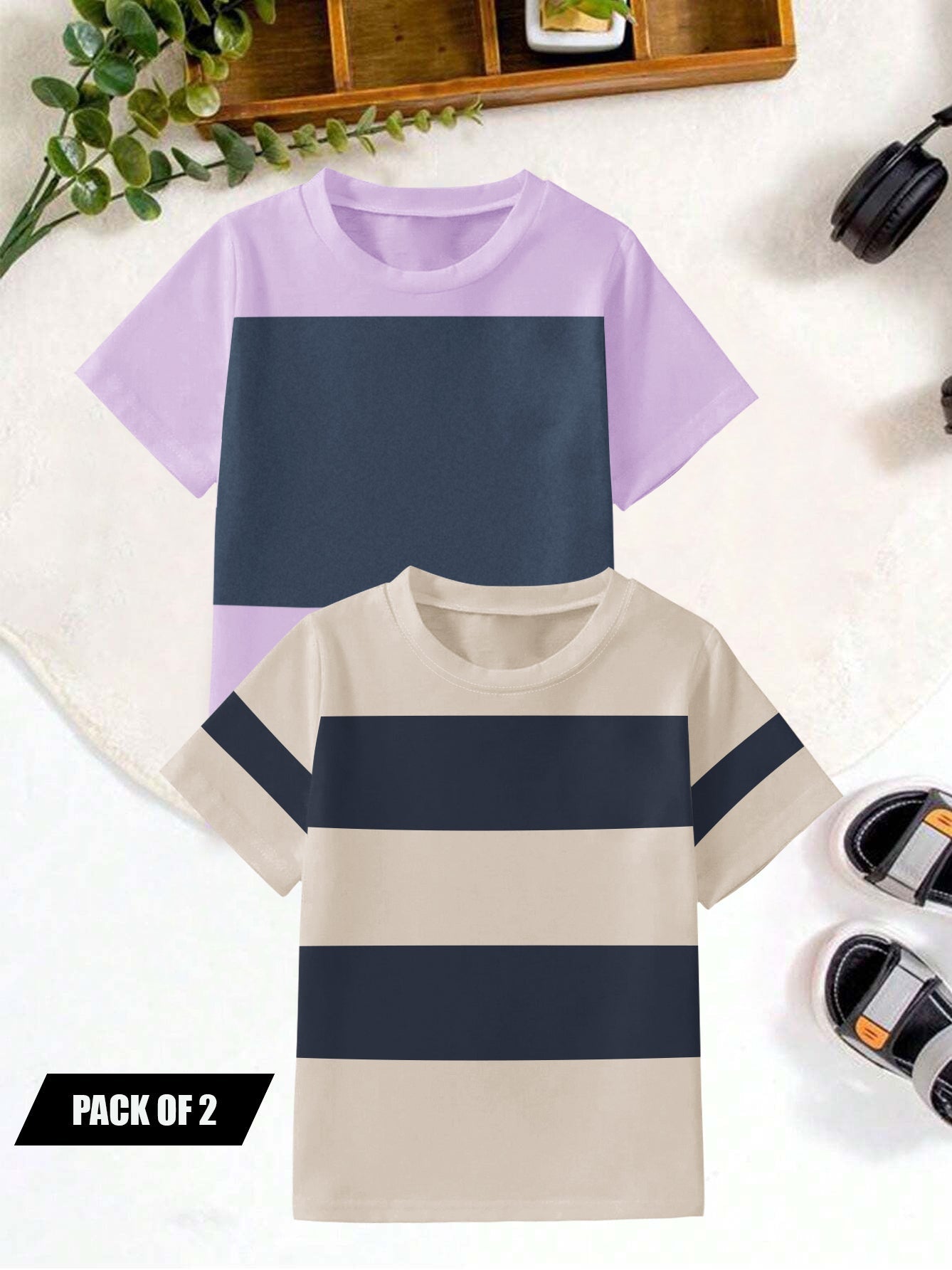 Pack Of 2 Single Jersey Tee Shirt For Kids