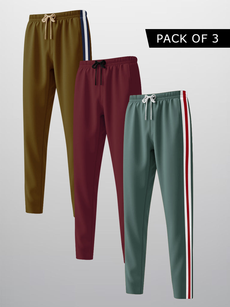 Pack Of 3 Slim Fit Lycra Trouser Pent For Men-BE3379/BR15827