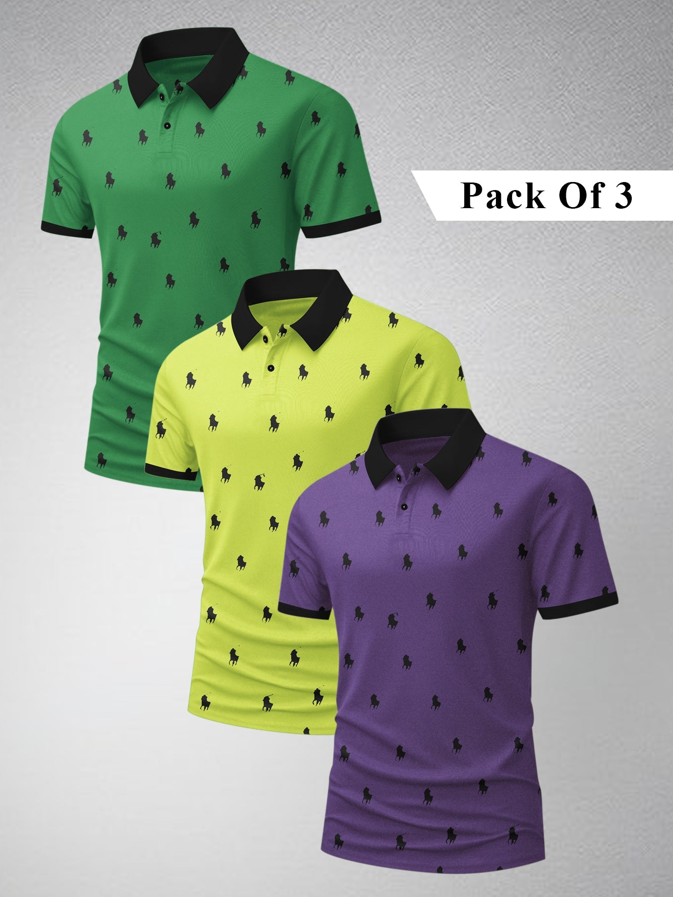 Pack Of 3 Summer Polo Shirt For Men-BE3321/BR15759