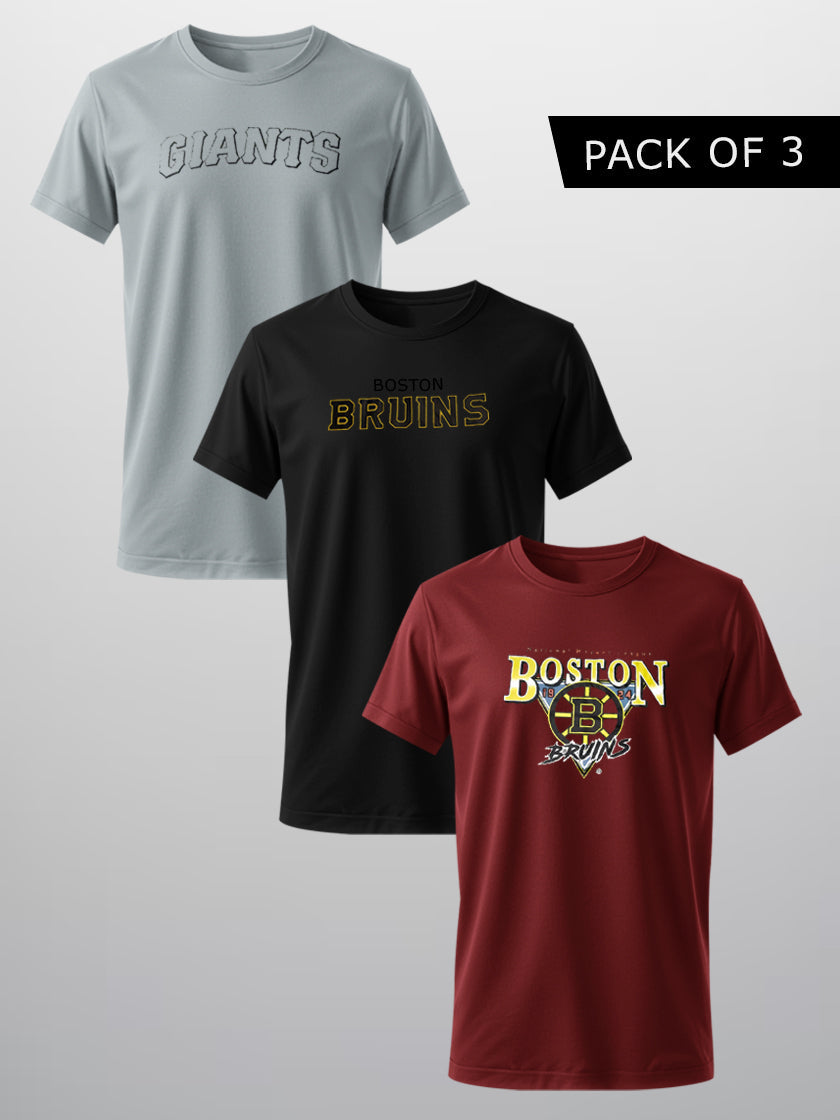Pack Of 3 Summer Single Jersey Tee Shirts For Men-BE3330/BR15770