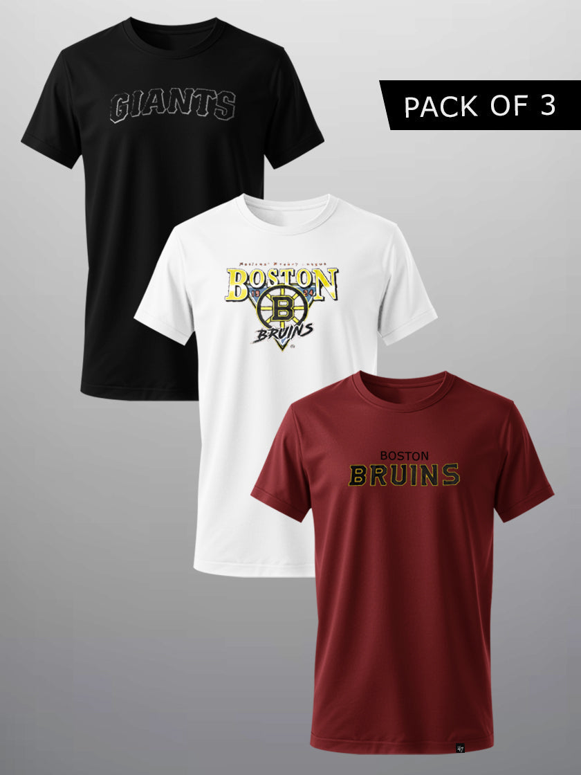 Pack Of 3 Summer Single Jersey Tee Shirts For Men-BE3334/BR15774