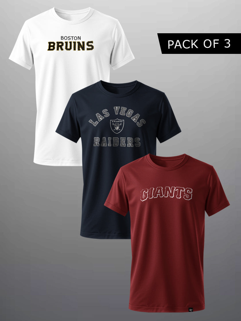 Pack Of 3 Summer Single Jersey Tee Shirts For Men-BE3336/BR15776