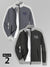 Pack of 2 P&B Terry Fleece Zipper Mock Neck Jacket For Men-Dark Grey & Charcoal-BE2829