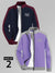 Pack of 2 P&B Terry Fleece Zipper Mock Neck Jacket For Men-Navy & Light Purple-BE2823