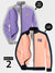 Pack of 2 P&B Terry & Fleece Zipper Mock Neck Jacket For Men-Peach & Light Purple-BE2833